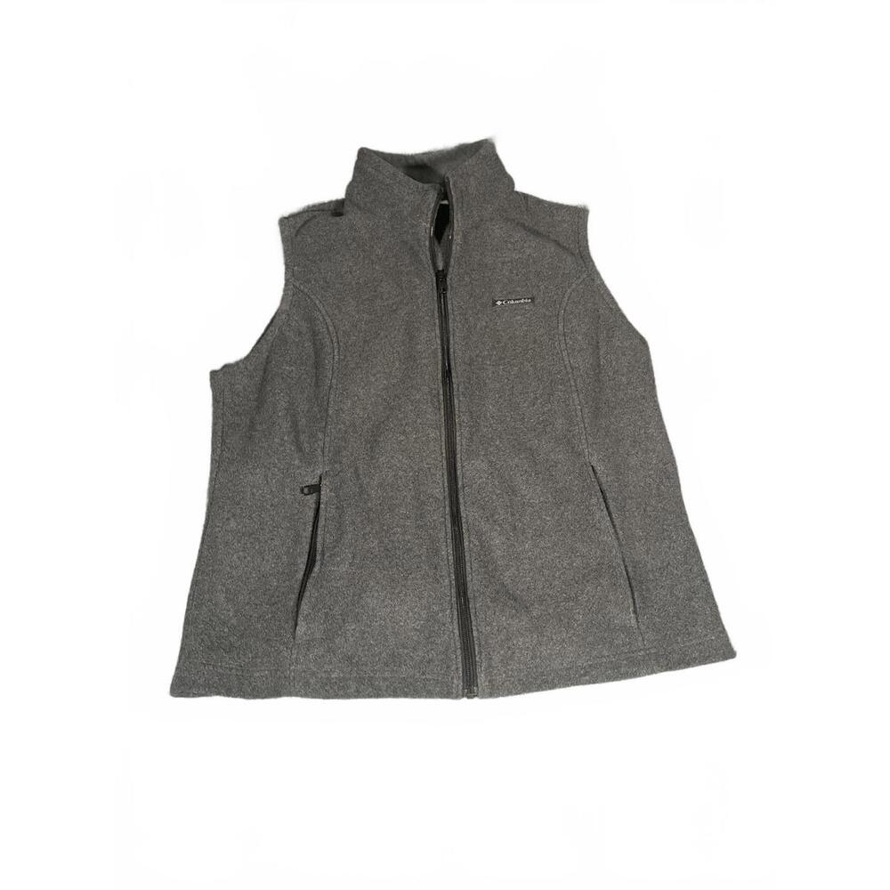 Columbia Vest Men's XL Gray Full Zip Sleeveless Benton Fleece